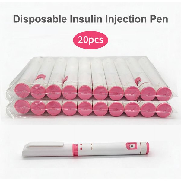 Wholesale 20pcs Pink 60IU Plastic Disposable Insulin Peptide Injection Pen Magic Pen Tattoo Pen Suitable for 3ml Glass Cartridge