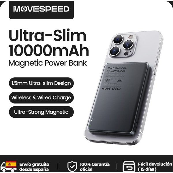 MOVESPEED S10 10000 mAh Magnetische Power Bank Schnelle Ladung Tragbare Externe Batterie Mini Wireless Powerbank für iPhone 16 Samsung