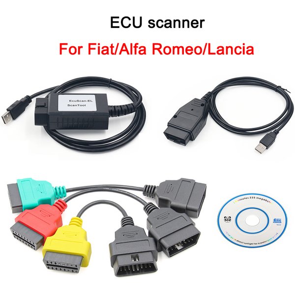 Câble de connecteur petOBD V4.8, adaptateur multiecuscan pour Fiat adieu Romeo Lancia, programmeur de moteur de voiture multi-ECU, EAU de balayage