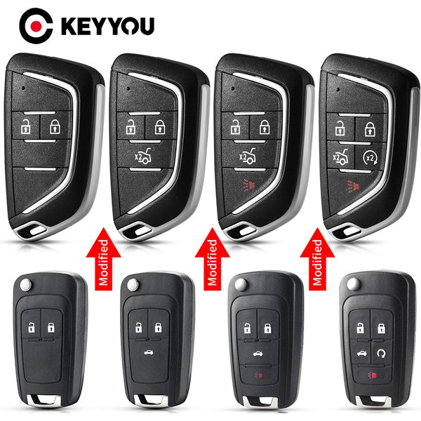 KEYYOU Modified For Chevrolet Cruze Epica Camaro For Opel Vauxhall For Buick Remote Flip Key Shell Case Fob 2/3/4/5 Buttons