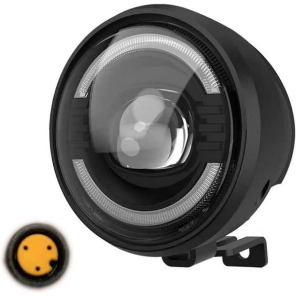 Electric Bike LED Light 36-60V Ebike Headlight for Night Riding Mountain Bike Bicycle Light with Horn