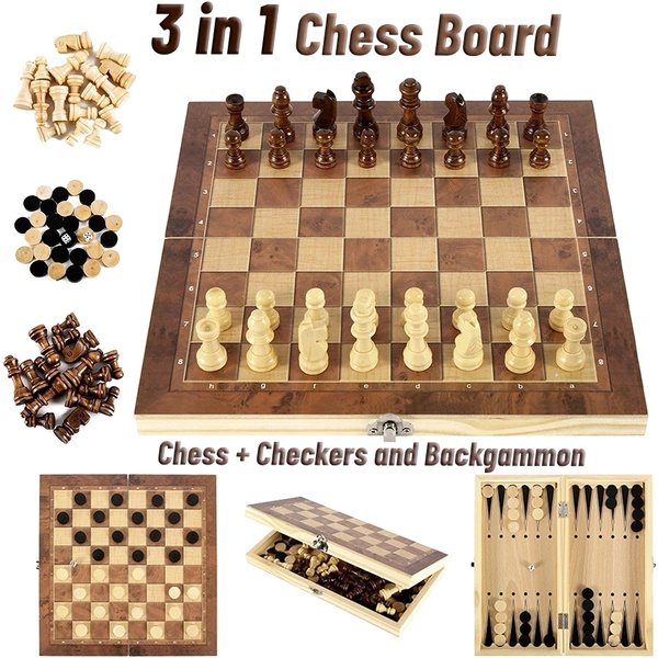 3 In 1 Board Party Table Games Dice Chess Backgammon Board Entertainment Travel Games Checkers Chess