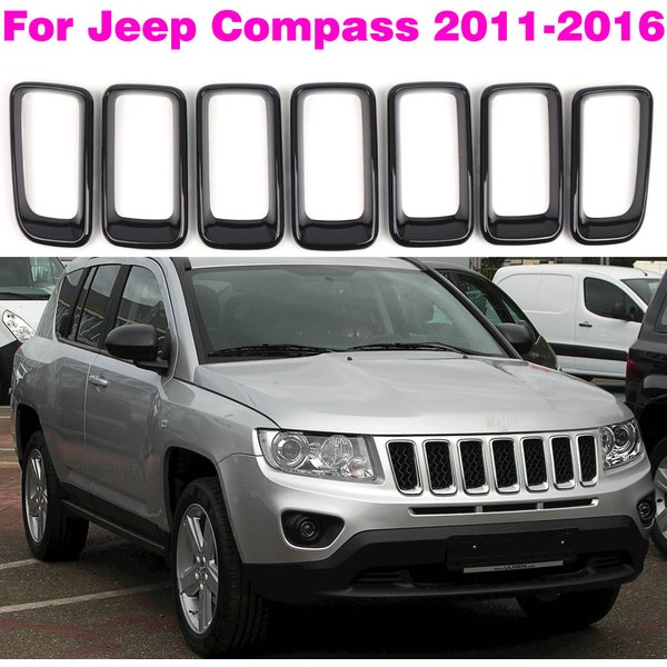 68109865 AA für Jeep Compass 2011 2012 2013 2014 2015 2016, schwarze vordere mittlere Gitterabdeckungen, Autozubehör