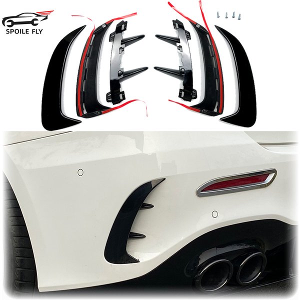 2019 à plus pour Mercedes classe A W177 berline A180 A200 A220 A250 A35 garniture de ventilation arrière garniture de pare-chocs lèvre côté Canards séparateur d'aileron
