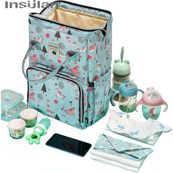 Insular-Sac à dos à couches pour bébé, sacoche pour poussette maternelle