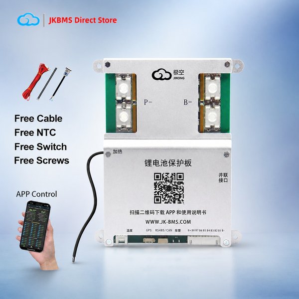 JK BMS B2A8S20P Inteligentny BMS 4S-8S 1A-2A Aktywna Balansacja 100A-200A LiFePo4 Li-ion LTO CAN RS485 BT