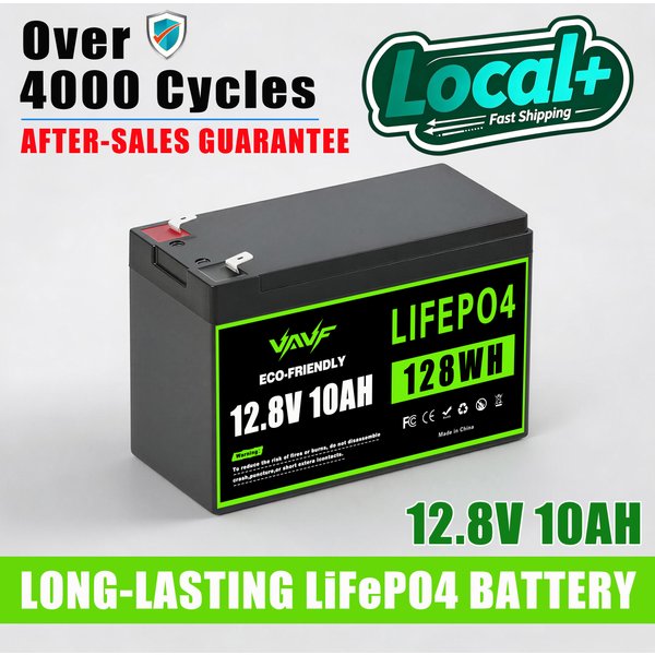 Upgrade 12V 10000mAh LiFePO4 Batterie, eingebautes 10A BMS, 4000+ Zyklen, perfekt für Wohnmobile/Camper, Solaranlagen, Marine, Overland/Van, Off-Grid.