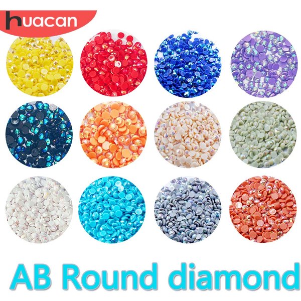 HUACAN AB Round Drill Diamond Painting Rhinestone Sale Mosaic Colorful Stones Resin Embroidery Gift Making