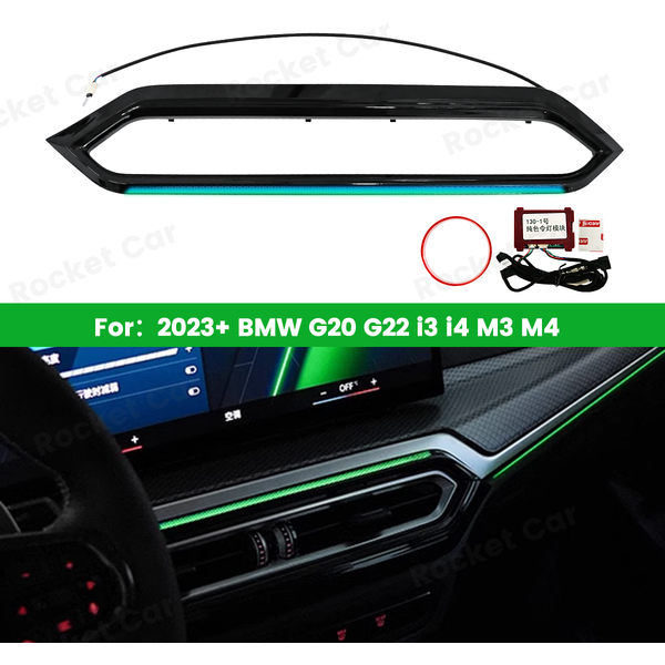 11-kolorowe LED-owe oświetlenie ambientowe do samochodów BMW 2023+ G20 G22 G80 G82 I3 I4 M3 M4, dekoracyjna lampa do konsoli środkowej i wylotów powietrza.