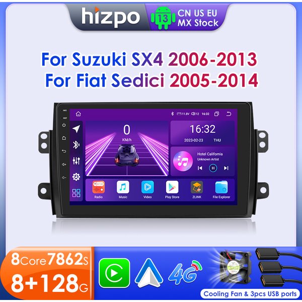 Hizpo 2din Autoradio Für Suzuki SX4 2006-2013 Für Fiat Sedici 2005-2014 4G Auto Multimedia GPS Carplay Android 13 Auto Navigation