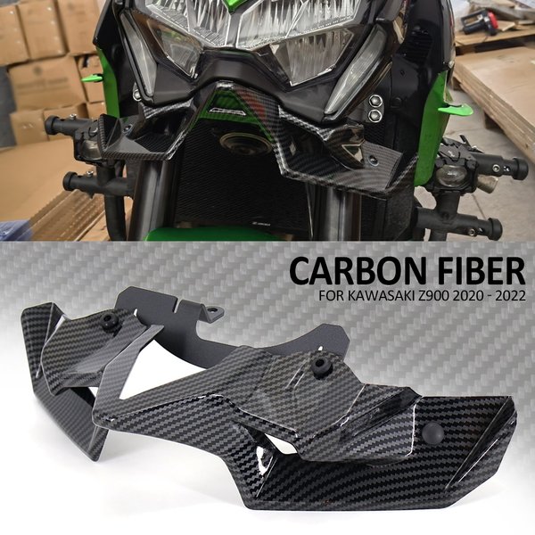 Carbon Fiber Motorcycle Z 900 Naked Front Spoiler Winglet Aerodynamic Wing Kit Spoiler New For Kawasaki Z900 2020 2021 2022