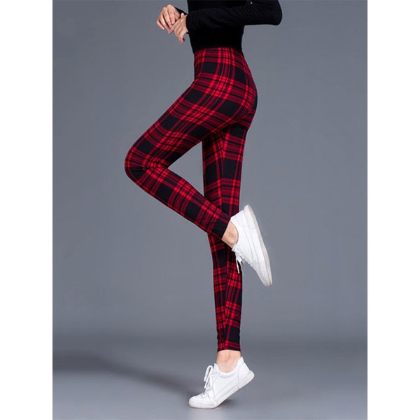 Borntogirl Y2k Streetwear Leggings Hosen für Frauen lässig schlanke hohe Taille schwarz blau rot braun Khaki Plaid Leggings Hosen