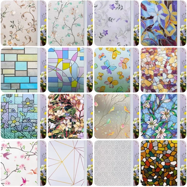 Film de fenêtre à fleurs en vinyle Opaque, 2/3m, Protection de la vie privée, autocollants 3D, Films pour vitres teintées, décoration de la maison