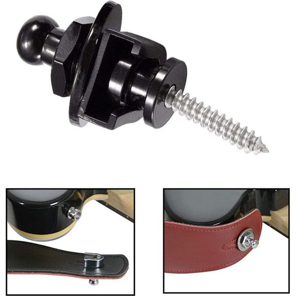 Gitarrengurt-Knöpfe, Stifte, 124 Stück, 3 Farben zur Auswahl, Premium-Gitarrengurtschlösser, Metall-Sicherheitsgurt-Knöpfe, Metall-Endstifte