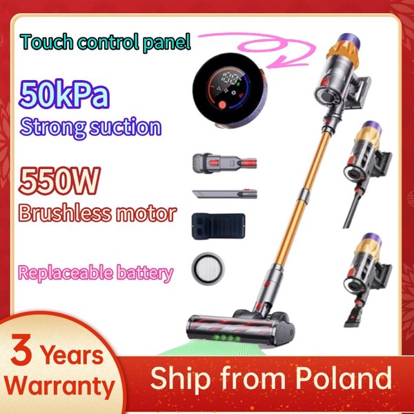 MPQU 50 kPa 550 W kabelloser Staubsauger, Touchscreen, abnehmbarer Akku, 3 Leistungsmodi, elektrischer Besen, wiederaufladbarer Staubsauger