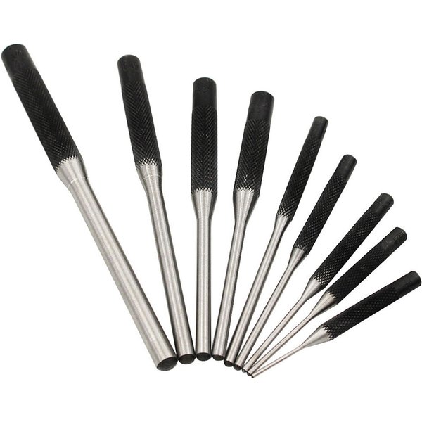 9 pièces 40CR acier multi taille tête ronde broches poinçon ensemble poignée rouleau broches poinçon Kit d'outils professionnel extrémité creuse démarreur poinçon ciseau
