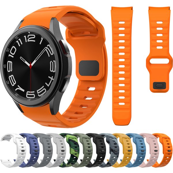 Sport-Silikonarmband für Samsung Galaxy Watch 6 Classic 47 mm 43 mm/Galaxy Watch 5 Pro 45 mm/44 mm 40 mm/Watch4 46 mm Armband
