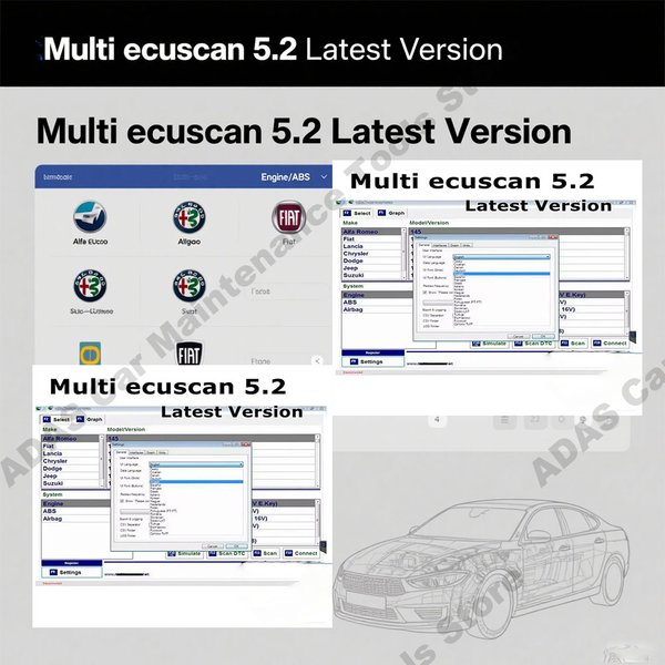 Multiecuscan V5.2 Keygen Unbegrenzt Registriert für OBD2 Multi-ECU-Scanner Kompatibel mit der Diagnose-Tool ELM327