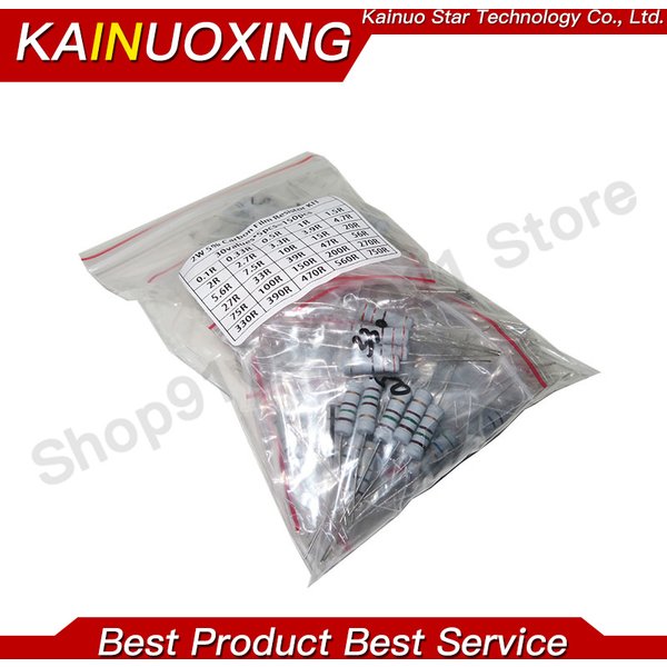 150PCS Widerstand Kit 2W 3W 5W 5% 30 Werte X 5PCS Carbon Film Widerstand 0,1R-750R Ohm 1K-820K Set