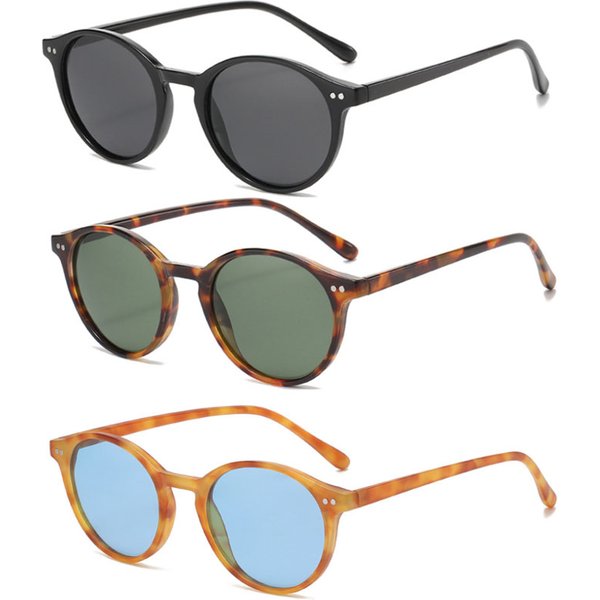 Retro runde polarisierte Sonnenbrille Männer Frauen klassische Leoparden rahmen Sonnenbrille Mode schwarz fahren männliche weibliche Brille uv400