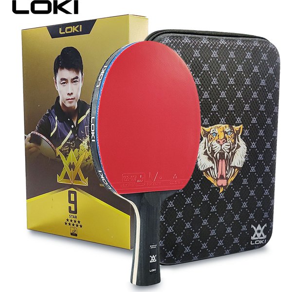 LOKI 9-Sterne-Tischtennisschläger, professionelles 5+2 Carbon-Ping-Pong-Paddel, 6/7/8/9-Sterne, ultra-Offensive, mit klebrigen Gummis