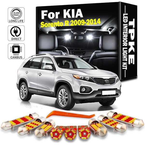 TPKE 13Pcs Canbus LED Interior Door Light Kit For KIA Sorento R 2009 2010 2011 2012 2013 2014 Map Dome Trunk Lamp Accessories