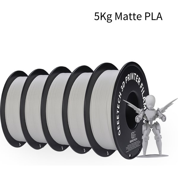 Geeetech 5 kg Mattfilament PLA 1,75 mm, 3D-Drucker Material Polymilchsäure, mattierte Textur, Vakuumverpackung