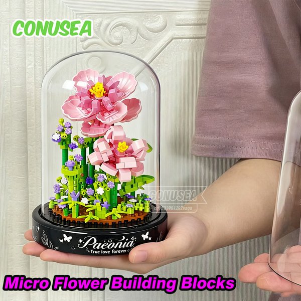 Micro Flower Building Blocks Mini Bricks Particles Eternal Life Flowers Christmas Home Decoration Girls Birthday Gift Girlfriend