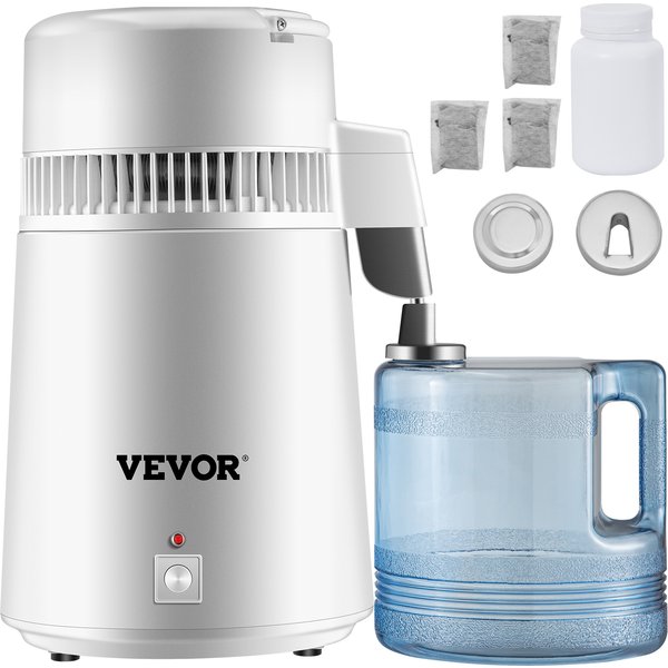 SucceBuy 4L Wasserdestilliergerät, Luftreiniger, Filterspender, Heizung, Trinkflaschenenthärter, Haushaltsgerät aus Edelstahl 304