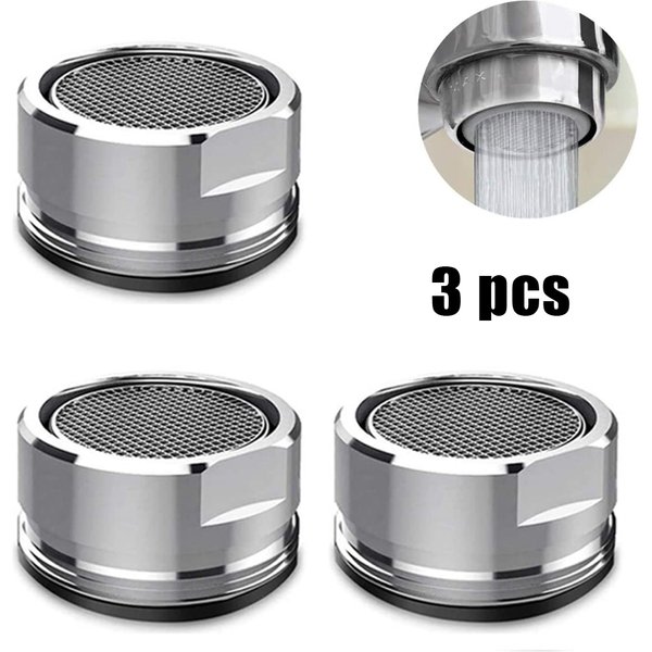 3PCS Messing Wasser Sparen Wasserhahn Wasserhahn Belüfter M24 Gewinde Bad Wasserhahn Bubbler Edelstahl Austauschbare Filter Gemischt Düse