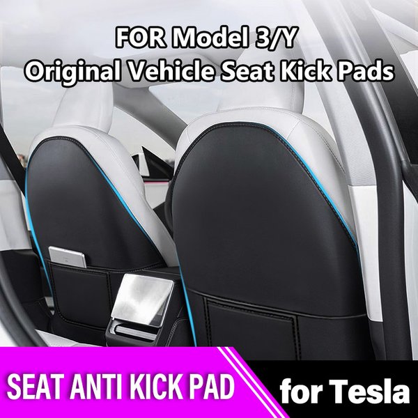 Auto Sitz Zurück Anti Kind Kick Pad Pour Tesla Modell 3/Y Protector Matte Lagerung Taschen Abdeckung Auto Innen Accessoire