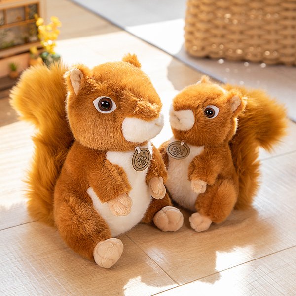 Adorbale Pelzigen Haar Große Regenschirm Schwanz Plüsch Spielzeug Realistische Eichhörnchen Nette Weiche Kuscheltiere Puppe Kissen Für Mädchen Kinder Geschenk