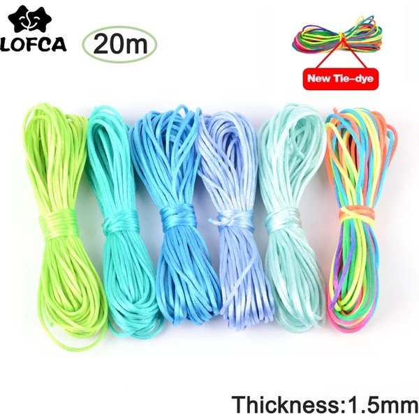 Cordons en Nylon de 1.5mm pour Fabrication de Bijoux, 20 m/lot, Attache-Sucette, Collier de Dentition, Corde en Silicone, Fil de Satin Fait à la Main