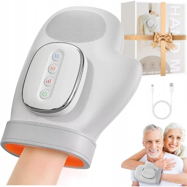 Nouveau masseur de main à compression par airbag, machine de massage des doigts, du poignet et de la paume, avec chaleur et vibrations, outil de relaxation, cadeau pour hommes et femmes