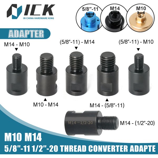 Winkelschleifer M10 M14 5/8-11 Adapter Gewindekonverter Anschlussadapter Schraubverbindungsstange Muttern Schlitz 100 125 Typ