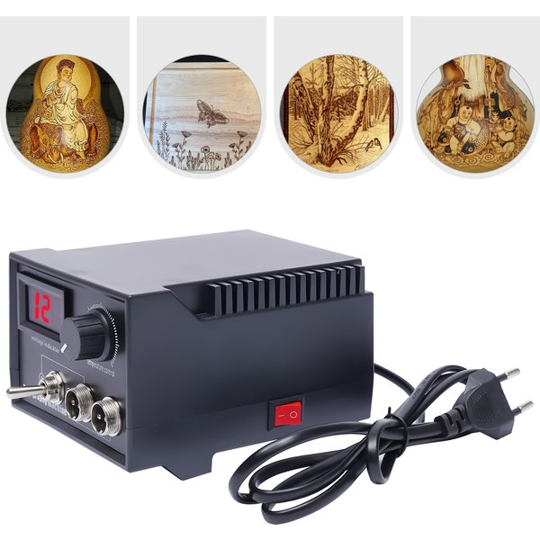 60W Holzbrandmaschine Holzbrand-Pyrographiemaschine mit Digitalanzeige Einstellbar 1382 ° F für Holzverbrennung, Kürbisse