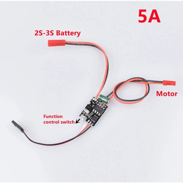 Zwei-Wege-5A ESC 2S-3S Brushed ESC Vorwärts-/Rückwärts-Geschwindigkeitsregler für RC-Autos/Boote Ersatzteile