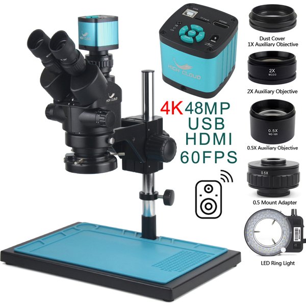 3.5X-90X Simul-Focal Stereo Trinocular Microscope 4K 2K 48MP 1080P HDMI USB Cyfrowa kamera wideo do naprawy lutowania telefonów PCB