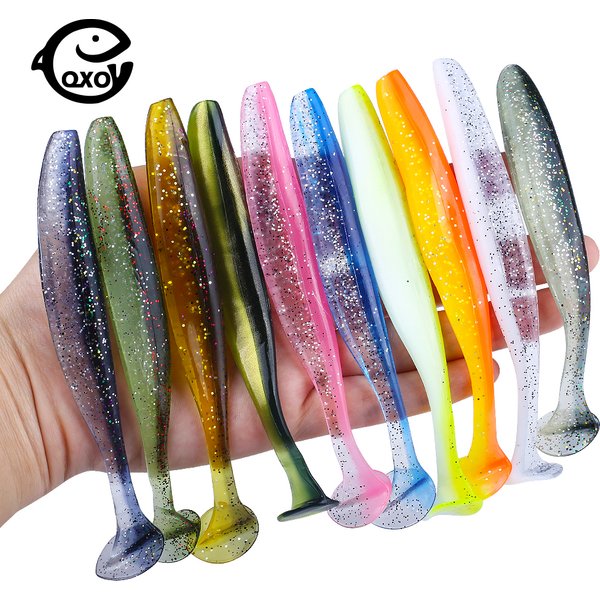 QXO 10 pièces/lot 7cm 10cm 13cm leurres à vers souples appâts en Silicone poisson de mer Pva Swimbait Wobblers marchandises pour la pêche matériel artificiel