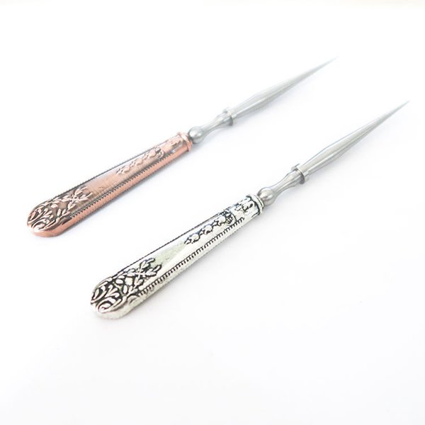 1Pc Vintage Leather Punch Hole Awl Tool Retro Round Hole Bronze Silver Awl 12cm Hand Stitch Tool for DIY Embroidery Sewing Craft