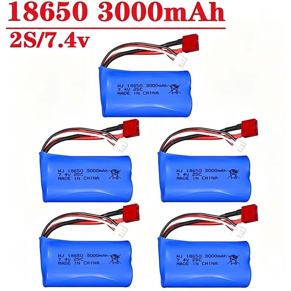 Akumulator litowy 2S 7.4V 3000mAh 18650 do Wltoys 144001 A959-B A969-B A979-B K929-B 12428 12423 10428 Q39 Części zamienne do samochodów RC