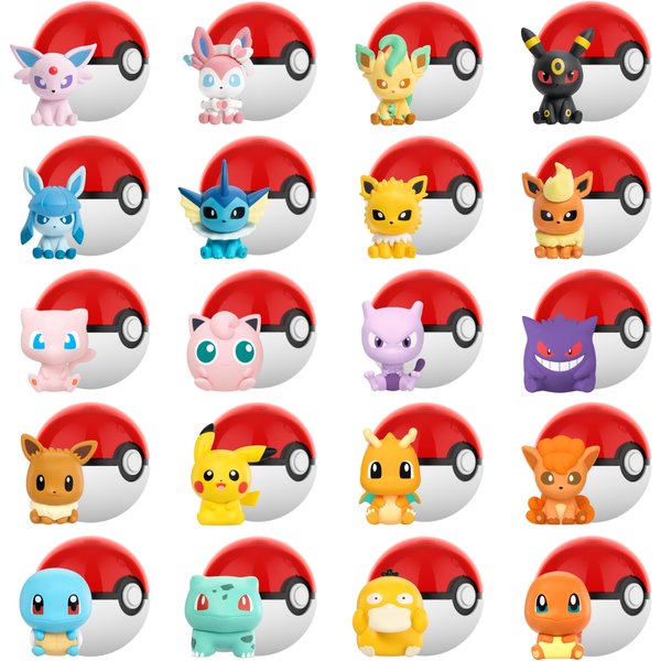 Figurki Pokemon Anime Poke Ball Mini Lalki Dragonite Sylveon Gengar Vulpix Oryginalny Model Autentyczny Ornament Zabawka Prezent