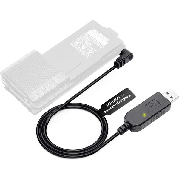 BaoFeng Walkie Talkie USB Charger Cable For UV-5R UV5R UV-82 3800mAh UV-S9 Plus AR-152 Walkie Talkie Ham Two Way Radio
