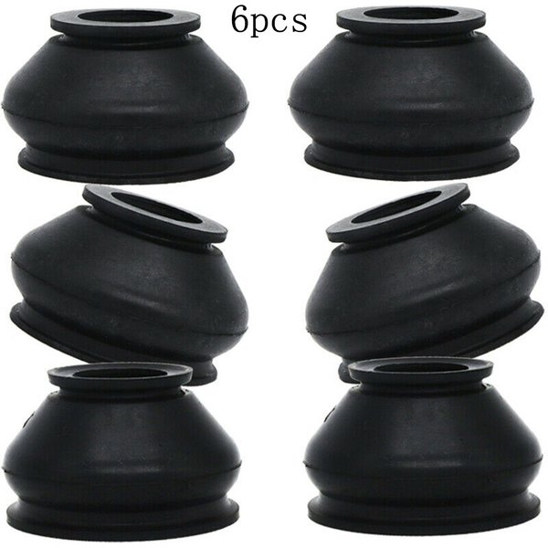 6 Pcs Universal Black Rubber Tie Rod End Ball Joint Dust Cover Car Suspension Steering Ball Joint Parts Accessories