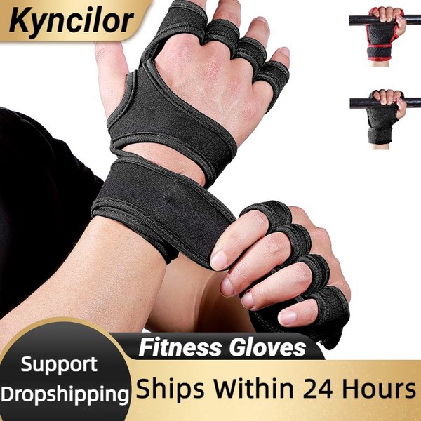 Kyncilor Gewichtheben Gym Handschuhe Frauen Männer Fitness Sport Handschuhe Bodybuilding Gymnastik Griffe Streifen Gym Hand Palm Handschuhe