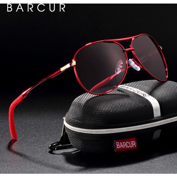 BARCUR Design-Lunettes de soleil polarisées pour hommes et femmes, verres dégradés, accessoire de lunettes de pilote