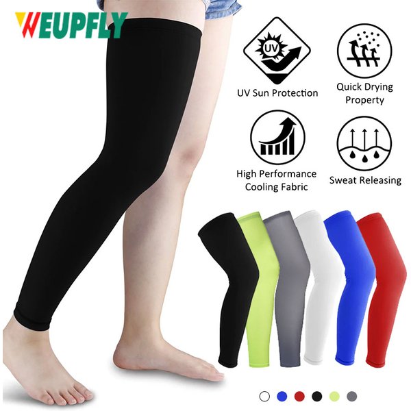 WEUPFLY 1 pièces jambières à Compression basket-ball Football cyclisme chaussettes genou mollet manches UV soleil jambières hommes femmes
