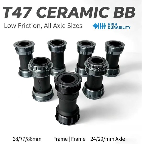 GINEYEA T47 Innenlager mit Gewinde, Keramiklager, wasserdicht, 68/77/86 mm, 24/29 mm Achse für Rennrad, MTB, Gravelbike
