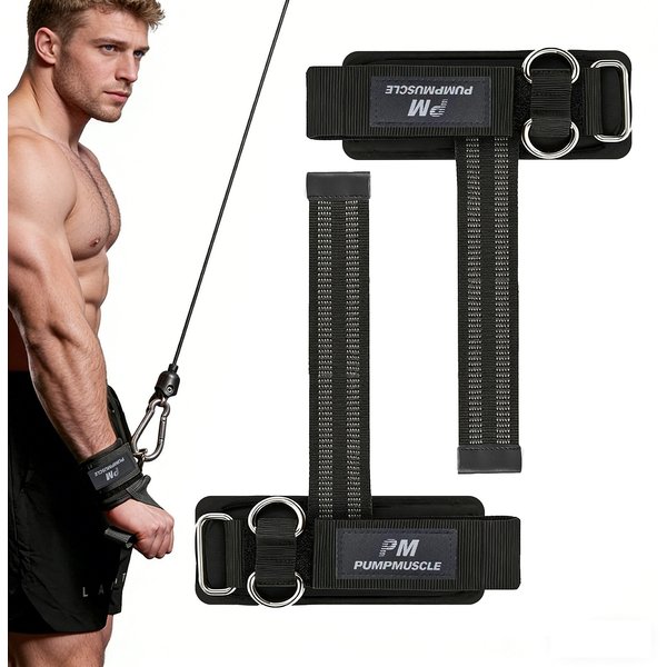 Sangles de levage à double anneau en D, épaisses et robustes, avec support de poignet et prise sécurisée pour hommes et femmes, entraînement de force en salle de sport