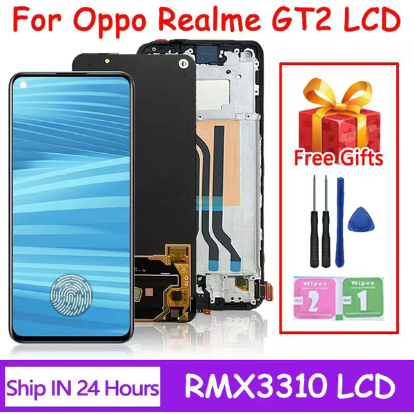 6,62" AMOLED für Oppo Realme GT2 RMX3310, RMX3312, RMX3311 LCD-Display Touchscreen-Digitizer GT 2 Display-Rahmen